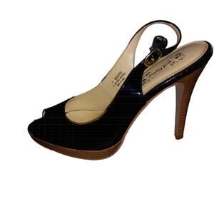 RED CAMEL women's Patent leather, sling back, peep toe heels Size 8